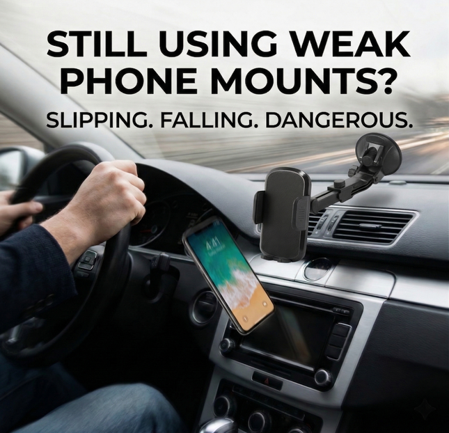 Drive Safe Car Phone Holder – Strong Grip & 360° Rotation