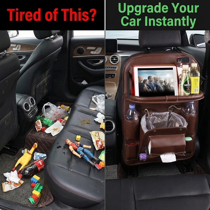 Oina™ Car Seat Organizer Pro – Foldable Tray, Tablet Holder & Storage System