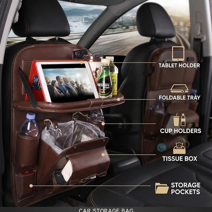 Oina™ Car Seat Organizer Pro – Foldable Tray, Tablet Holder & Storage System