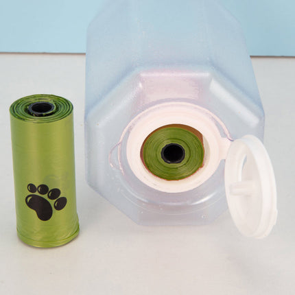 3-in-1 Dog Water Bottle – Portable Travel Bottle with Treat & Waste Bag Holder
