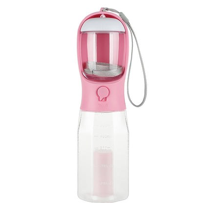 3-in-1 Dog Water Bottle – Portable Travel Bottle with Treat & Waste Bag Holder