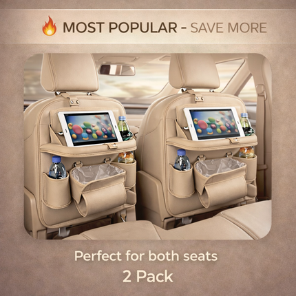 Oina™ Car Seat Organizer Pro – Foldable Tray, Tablet Holder & Storage System